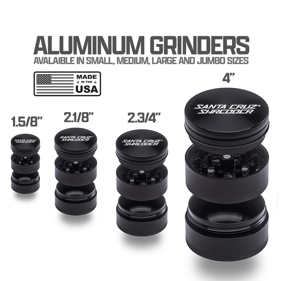 Aluminum 3 Piece Medium Grinders
