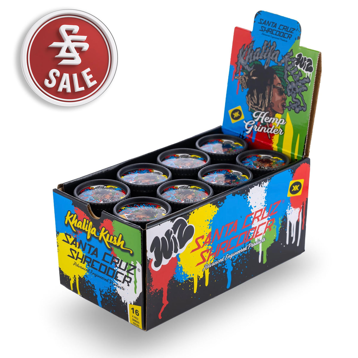 Hemp 4 Piece Grinder - Wiz KK Logo