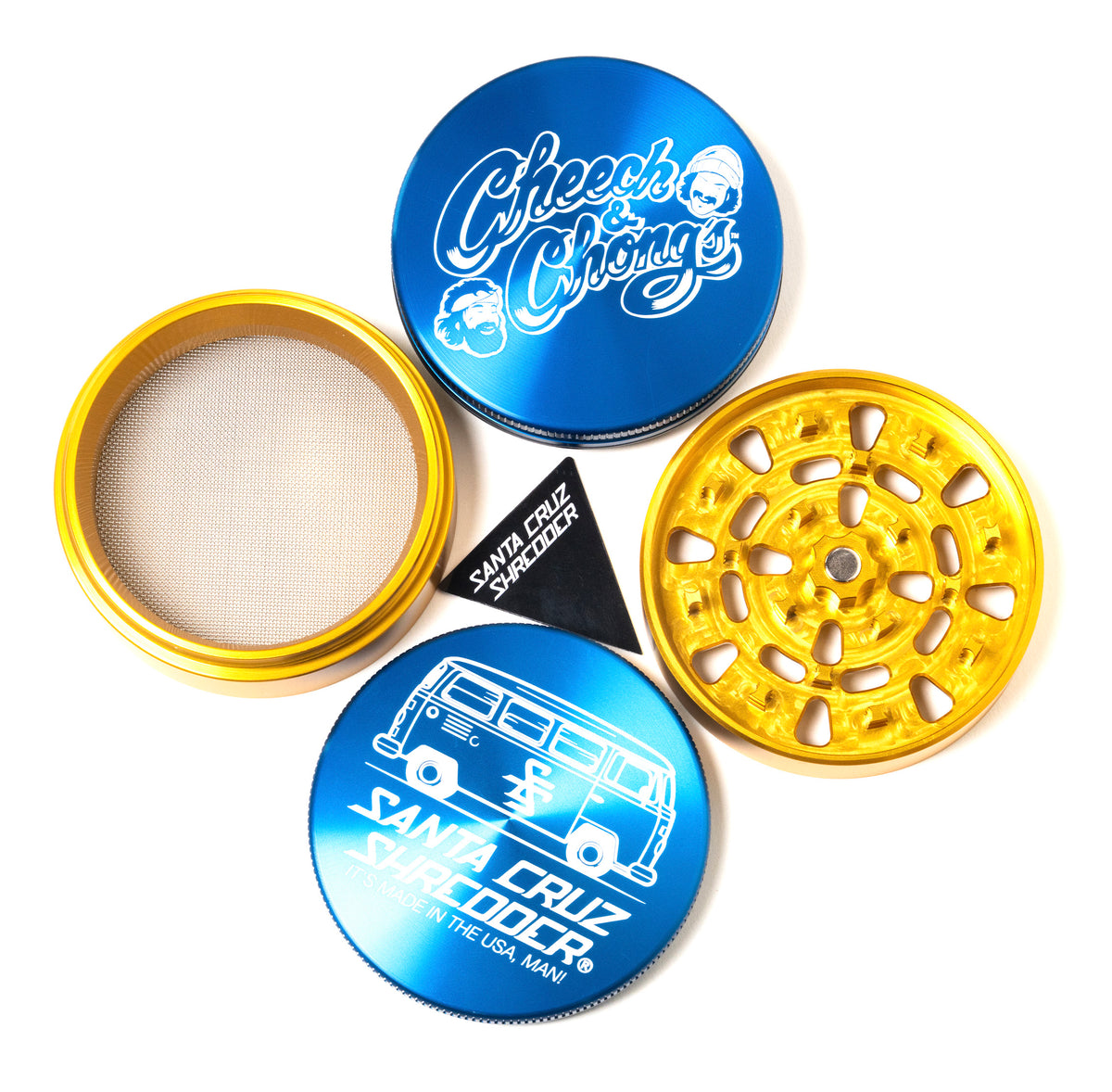 Cheech and Chongs Aluminum 4 Piece Medium Grinders