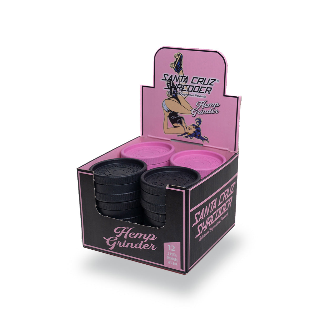 Hemp 2 Piece Grinder - Pink Logo