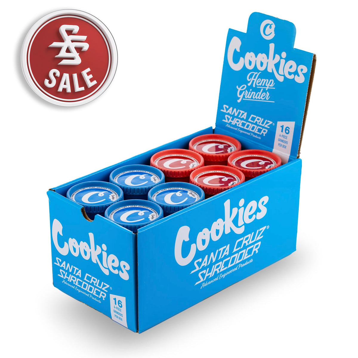 Hemp 4 Piece Grinder - Cookies Logo
