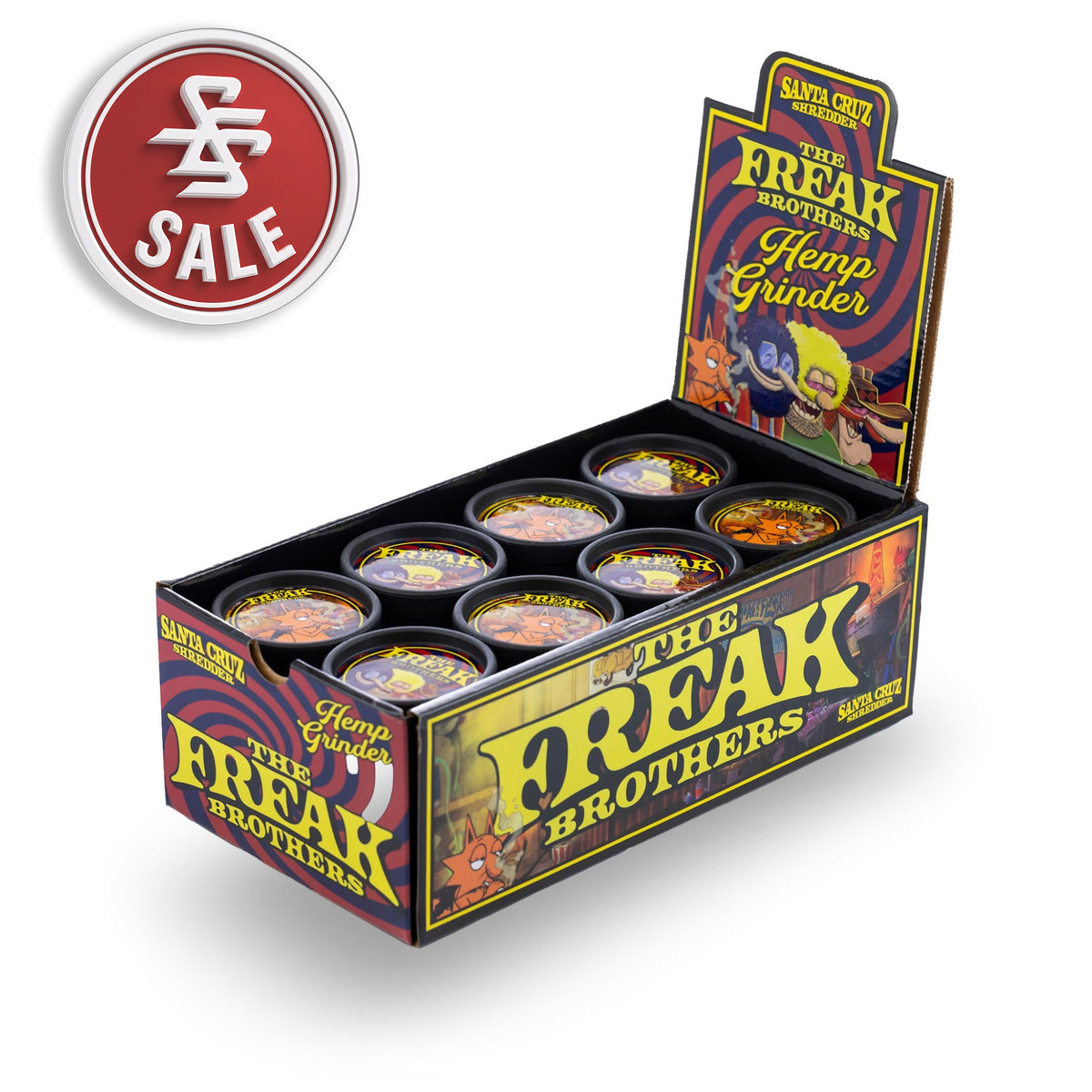 Hemp 2 Piece Grinder - Freak Brothers Logo