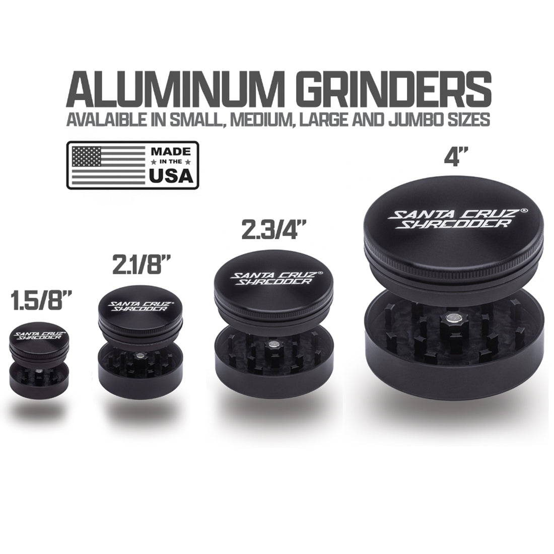Aluminum 2 Piece Medium Grinders